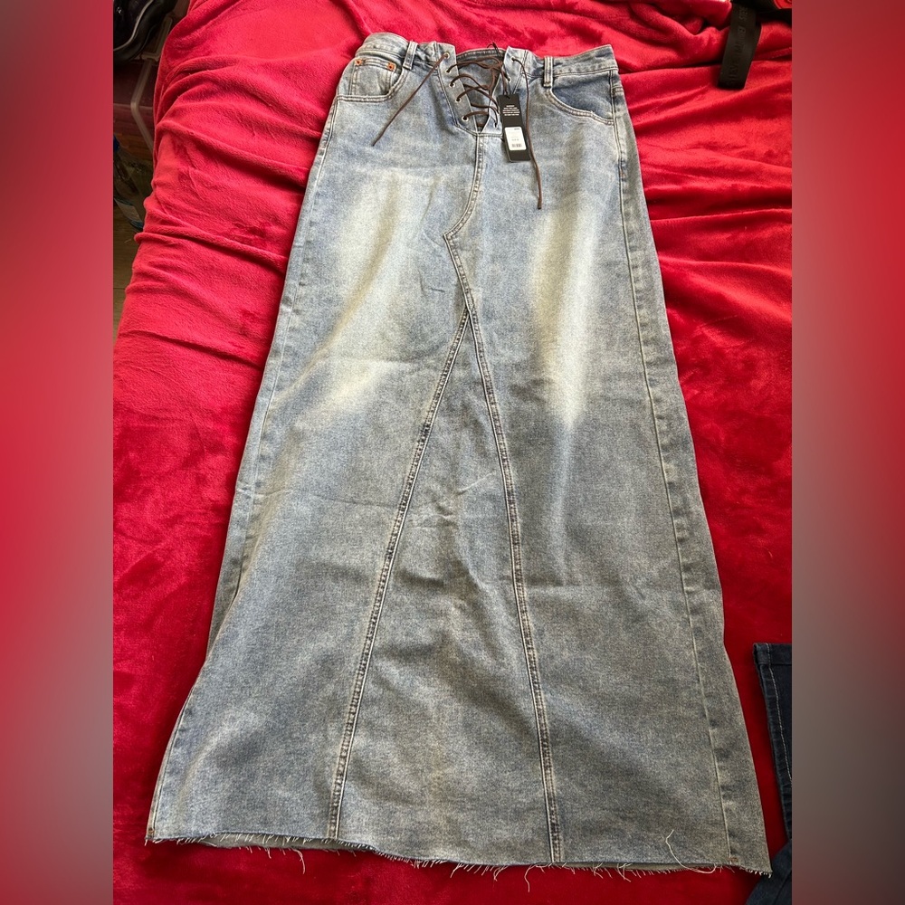 Blue jeans long skirt new with tags size M